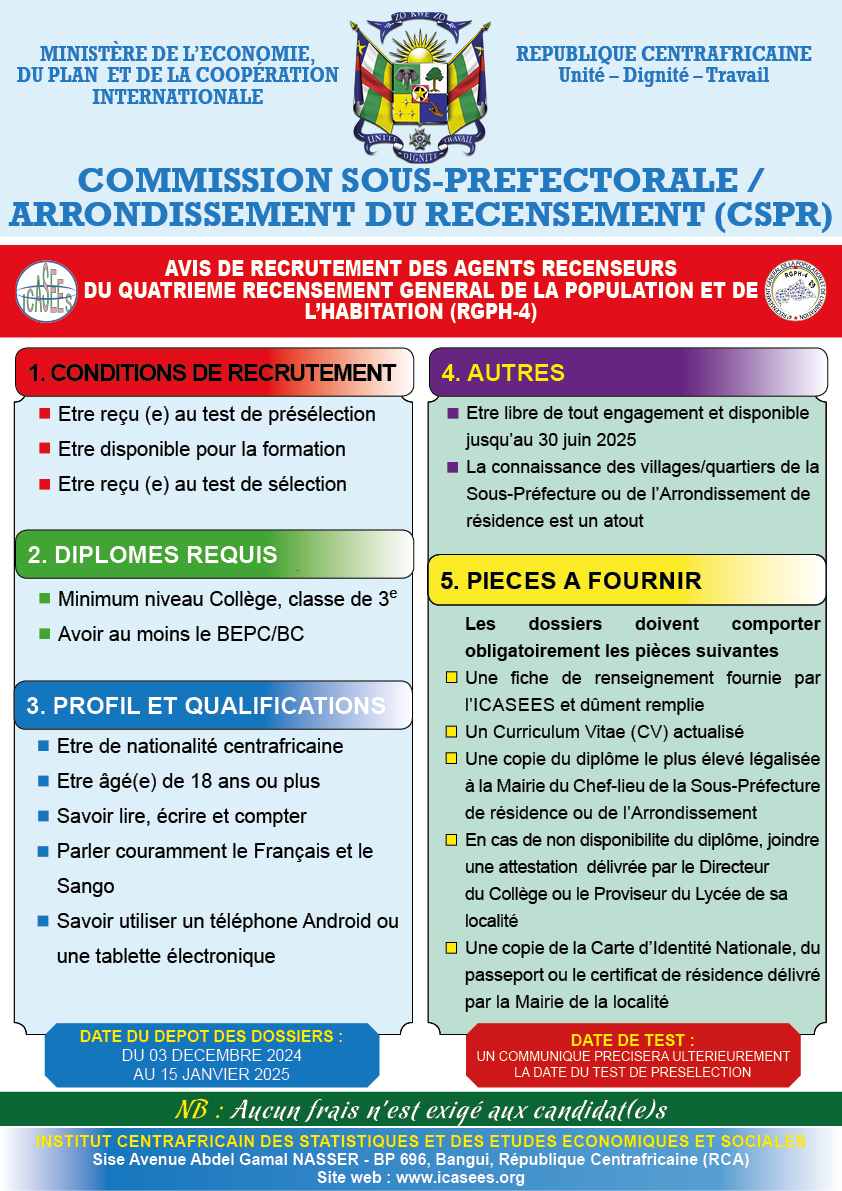 RGPH-4 Recrutement